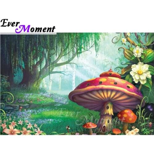 Ever Moment Diamond Painting Picture Of Rhinestone Mushroom Forest Willow Full Square Drill 5D DIY Diamond Embroidery ASF1910