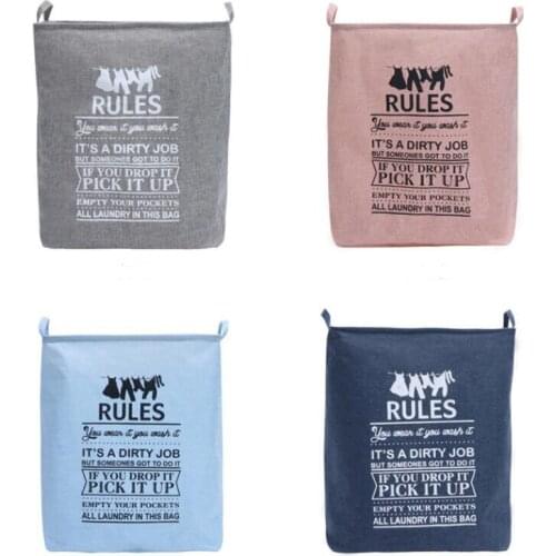 Large Waterproof Covered Home decoration Laundry Hamper Clothes Storage Buckets box Bag Kids Toy organizer Storage Basket AU1256