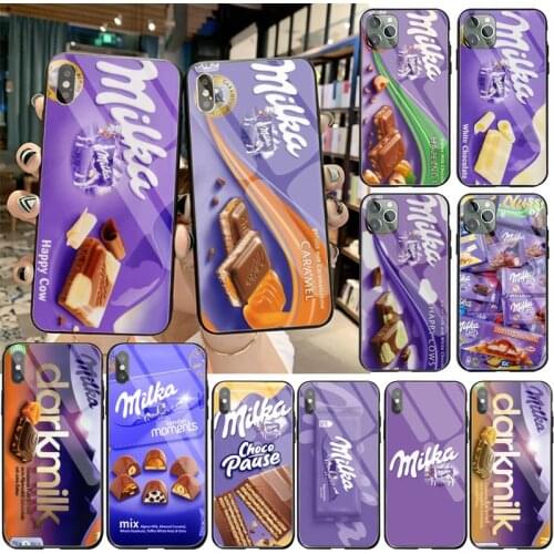 Chocolate Milka Box Phone Case Tempered Glass For iPhone 12 pro max mini 11 Pro XR XS MAX 8 X 7 6S 6 Plus SE 2020 cover