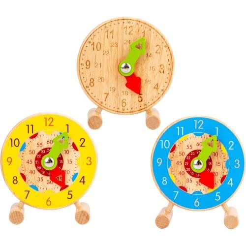 Wooden Clock Teaching Time Model Toys for Children Kids Boys Girls, Educational Toys Gift for Ages 3-7