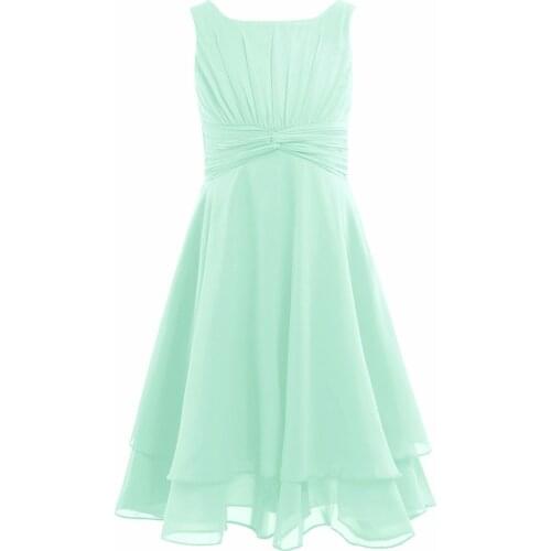 Kids Girls Summer Party Dresses Chiffon Flower Girl Princess Pageant Wedding Bridesmaid Birthday Party Dress Childrens Clothes