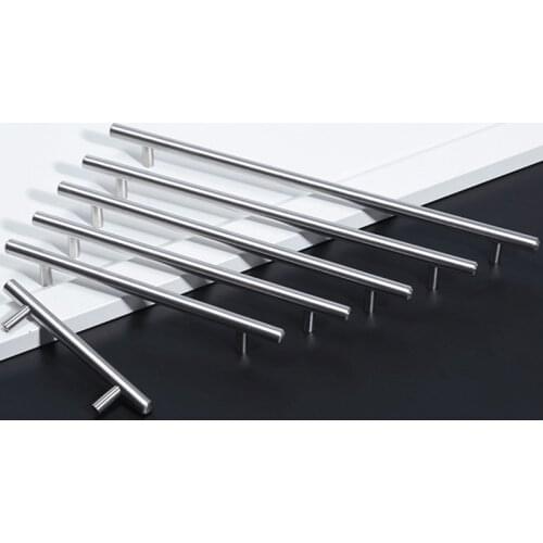 Diameter 10mm Stainless Steel Kitchen Door Cabinet T Bar Handle Pull Knob 2" ~ 24'' Furniture Handle Cupboard Drawer Handle