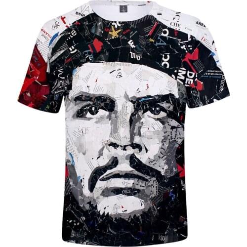 Che Guevara 3D Printed T-shirt Harajuku Short Sleeve Round Neck T-shirt Hip-hop Personality T Shirts Men And Women Streetwear