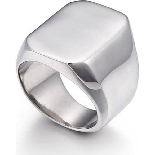 GNAYY jewelry 316L Stainless Steel Large 23mm wide high polished smooth ring jewelry for Punk Men 8-12