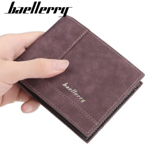 Baellerry Classic Male Soft Leather Wallet Korean Version Multi-card Site Solid Color Horizontal Men Purse Casual Coin Pocket