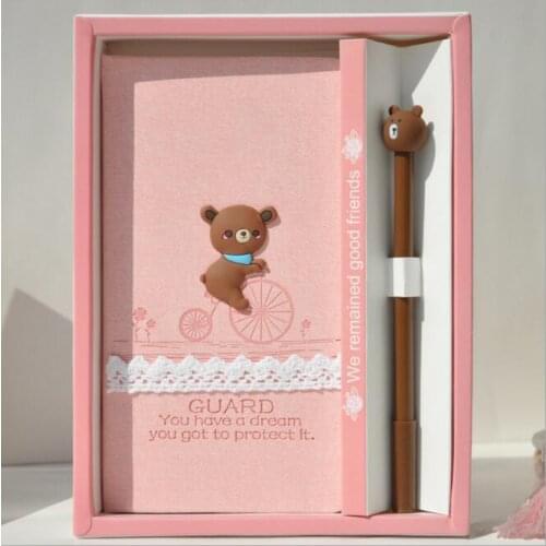 2021 Korea Cartoon Flamingo Unicorn Notebook Gift Set For Girls Student Diary Hand Book Weekly Planner Childrens Birthday Gift