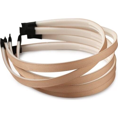 3PCS 10mm Khaki Ribbon Covered Hairband Children Teeth Hairband Adult Kids DIY Hair Accessories