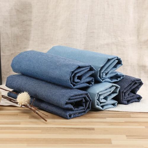 Summer Soft Thin Solid Color Cotton Denim Fabric For Sewing Garment Shirt Skirt Material 45*145cm/piece TJ4512