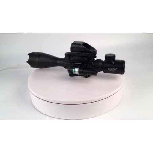 LUGER Rifle Scope Combo 4-16x50EG Dual Illuminated + Laser sight 4 Holographic Reticle Red/Green Dot with Weaver/Rail Mount
