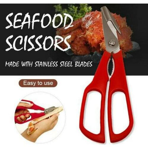 Stainless Steel Seafood Scissors Lobster Fish Prawn Shrimp Crab Seafood Scissors Shears Snip Shells Kitchen seafood Tools