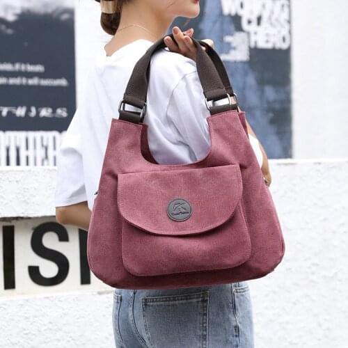 2021 New Fashion Women Shoulder Bag Large Capacity Canvas Top Handle Bag Vintage Luxury Handbags For Women Dropshipping Bag
