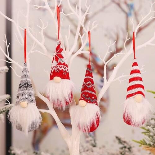 New Christmas Ornaments Xmas Tree Pendant Cute Gift Faceless Doll Forest Man Santa Claus Cartoon Accessories
