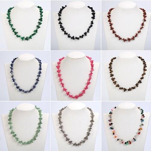 Bohemian Handmade Rainbow Natural Stone Beads Choker Necklace Boho 29 Colors Bead Necklace Women Fashion Jewelry Necklaces New