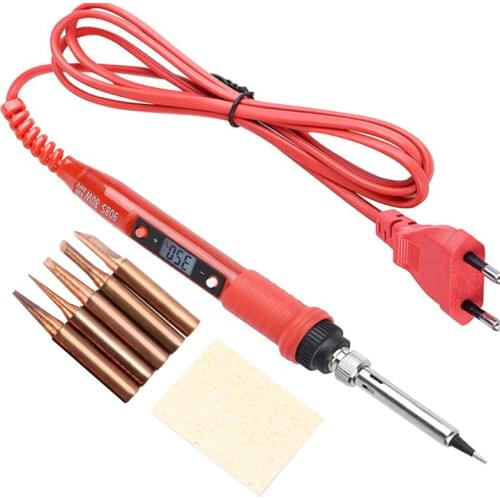220V EU 80W Soldering Iron LCD Digital Display Temperature Adjustabl Electric Solder Iron Set Welding Rework Station Repair Kit