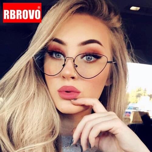 RBROVO 2021 Cat Eye Glasses Frame Women Vintage Glasses Frame Women Clear Eyeglasses Frame for Women/Men Lentes De Lectura Mujer
