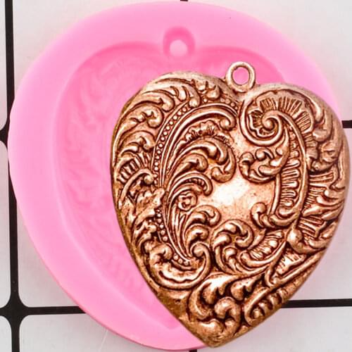 Heart Relief Silicone Mold Cupcake Topper Fondant Cake Decorating Tools Chocolate Gumpaste Moulds Candy Molds Polymer Clay Mould