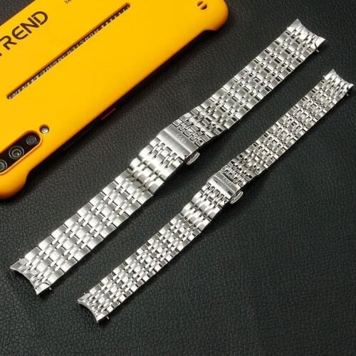 Curved End Stainless Steel Watchband for Tissot 1853 T085 Carson T-CLASSIC 14mm 19mm Watch Band Women Mens Strap Bracelet