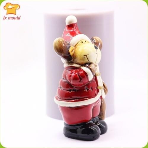 LXYY 3D Cartoon Dessert Silicone Molds Mousse Cake Mold Santa Elk Silicone Moulds