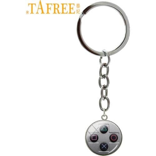 TAFREE Vintage Video Game Controller key chains cool men gaming gamer jewelry retro controller gamepad key picture keychain T734