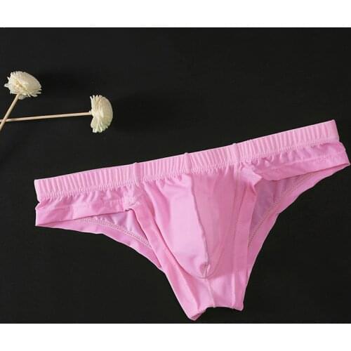 Sexy Mens Briefs Transparent Low-Waisted Soft Cozy Breathable Bulge Pouch Underpants Briefs White/black/pink Underwear