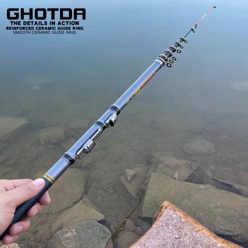GHOTDA Carp Fishing Rod 1.5M-3.0M Feeder Hard Carbon Fiber Telescopic Light Portable Travel Spinning Mini Rod