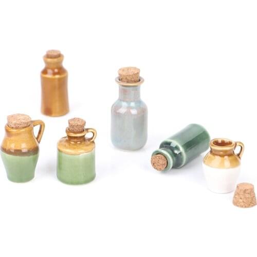 1Pcs 1:12 Dollhouse Miniature Ceramics Jar Seasoning Jar Kitchen Toy Home Decor