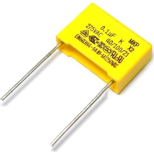 10PCS/LOT 275VAC capacitor X2 series X2 275V 0.1uF 100nF 104K 15mm Polypropylene film capacitor
