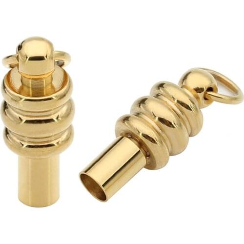 2Pcs/lot Gold Color Stainless Steel Screw Clasps With 3mm Hole Fit Bracelet End Clasps Connector For Diy Jewelry Making