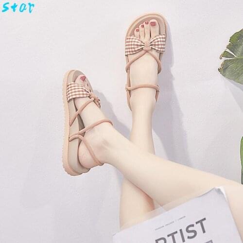 2021 Summer New Two-wear Womens Sandals Flat Casual Light Womens Shoes All-match Rome Beach Shoes Womens Slippers