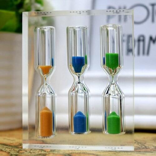 3 in 1 Transparent Acrylic Sand Timer 3 4 5 Minutes Colorful Hourglass Sand Clock Timers for Home Office Kitchen