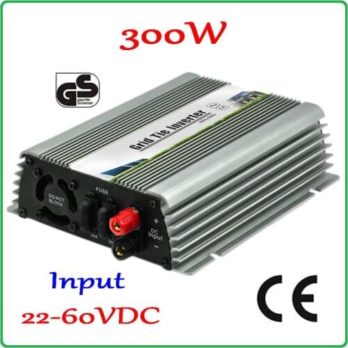 300W Grid Tie Inverter with MPPT Function for 30V 60cells/36V 72cells Panel, 22-60VDC Pure Sine Wave Output 300W Micro Inverter