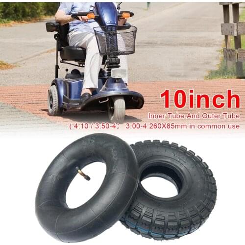 4.10/3.50-4 Inner and Outer Tires Electric Scooter Three-Wheel And Four-Wheel Scooter 10 Inch Thickened Inner and Outer Tires