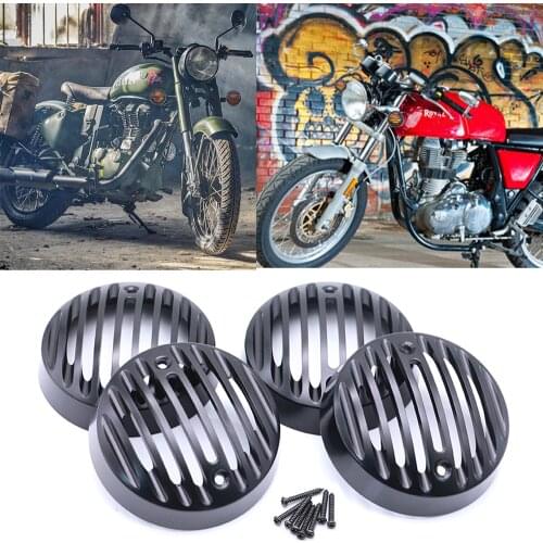 4PCS Motorcycle Turn Signals Indicator Light Grille Cover Retro Caps for Royal Enfield Classic 500 Pegasus Desert Storm Squadron
