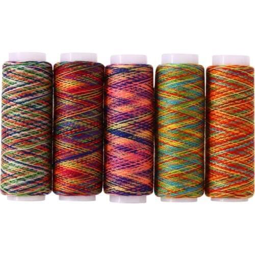 5pcs Colorful Sewing Thread Hand Embroidery Polyester Sewing Threads Roll Machine Sew Stitch thread 110M For Home Sewing Kit