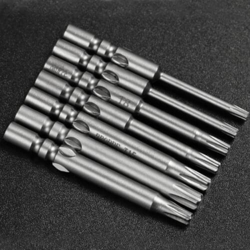 7Pcs 60mm length Star Torx Screwdriver Bit 800 4mm Shank Magnetic Electric Screwdrive Powered Tool T4 T5 T6 T7 T8 T10 T15