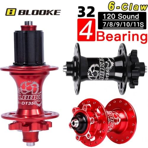 BLOOKE DT350 Sealed 4 Bearing Bicycle Hubs 32 Holes Disc Brake 8 9 10 11 Speed Front Rear MTB Bike Hubs Quick Release Set
