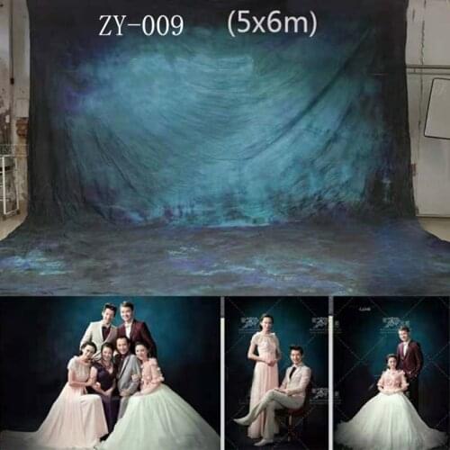 DAWNKNOW 5x6M Large Size Pro Tie-Dyed Muslin Photography Background Backdrop Blue Family Photocall Wedding Group Photo Studio