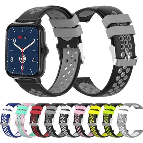 Double color Silicone strap For COLMI P8 Plus Pro P9 P12 Watch Band For COLMI Land 2S V23 wristband Bracelet Replace Accessories