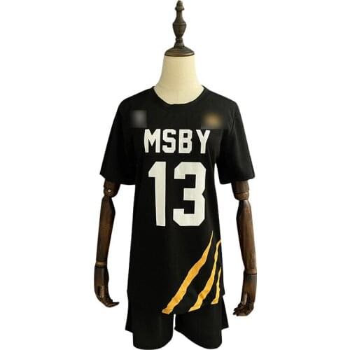 Anime Haikyuu Cosplay Costumes MSBY Team Uniform Black T Shirt Shorts Sports Suits Running Sets For Men Women Halloween Carnival