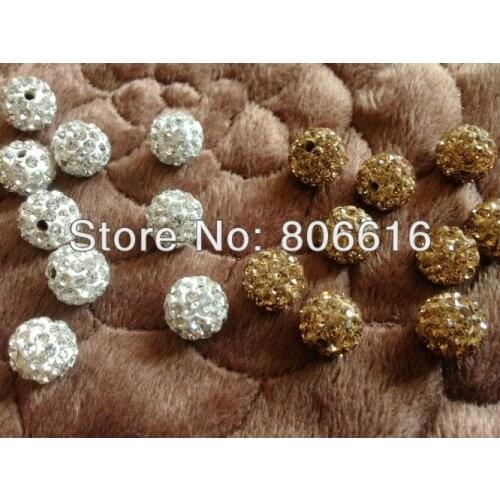10MM 50Pcs Round Ball Clay & Czech Stone Jewelry Beads Accessories Findings Components