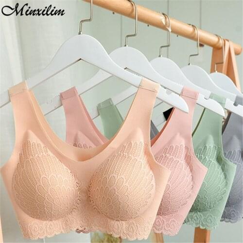 Latex Seamless Bra Women Push Up Underwear Cooling Gathers Shock-Proof Pad Female Intimate Comfortable Without Frame Bralette