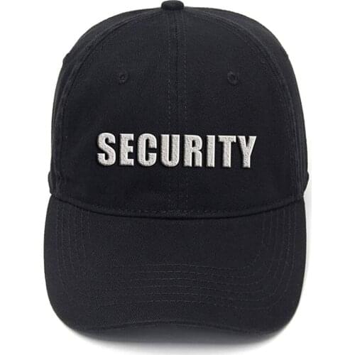 Lyprerazy Flock Printing Security Event Safety Washed Cotton Adjustable Men Women Unisex Hip Hop Cool Baseball Cap