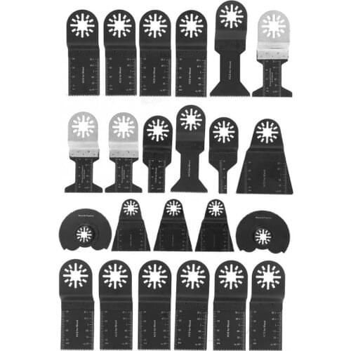 23Pcs Oscillating Saw Blade Kit High Carbon Steel for Cutting Plastic Wood Soft Metal Oscillating Blade Multi Wood Cut Kit