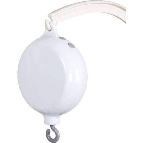 2017 New White 35 Melodies Baby Kids Mobile Toy Windup Movement Crib Bed Bell Electric Autorotation Music Box Upgraded version