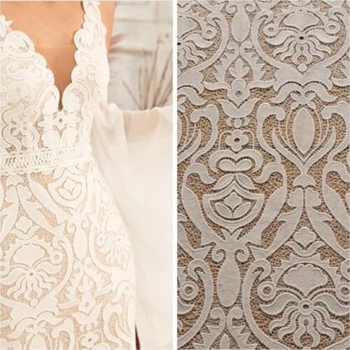 2020 New Top Quality Guipure Lace fabric Off white Africa wedding bridal gown party dress lace fabric