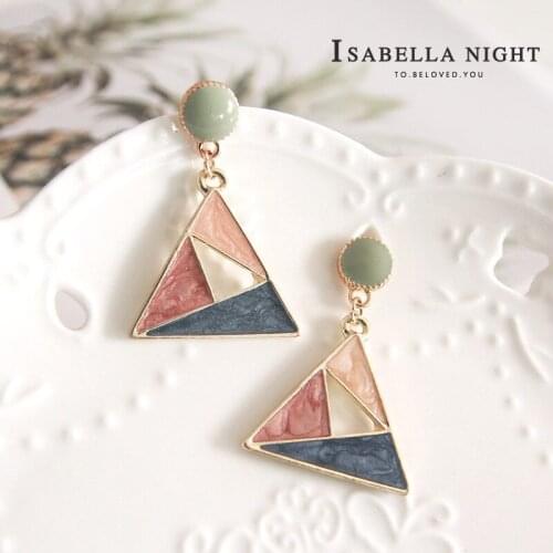 New Korean Triangle Earrings For Women Statement Vintage Geometric Gold Dangle Drop Earrings 2020 Female Wedding Fashion Jewelry