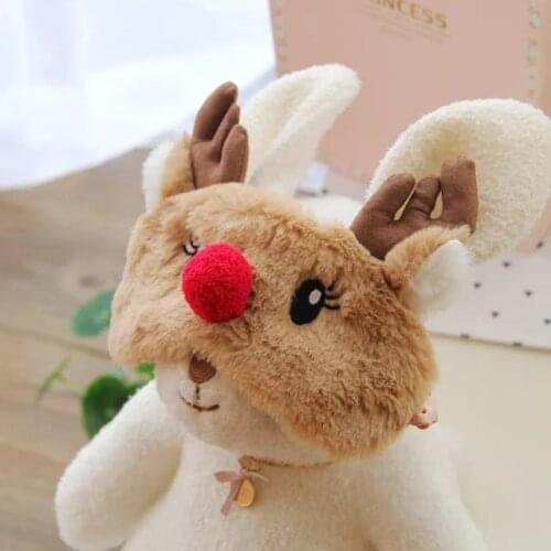 New Christmas eyeshade 17x7cm cute elk bear X'mas teddy bear plush shading eye mask