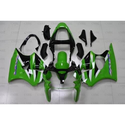 For ZX6r 636 2000 - 2002 Abs Fairing 636 ZX-6r 2000 Green Black Abs Fairing ZX6r 636 02 Fairing Kits Unpainted