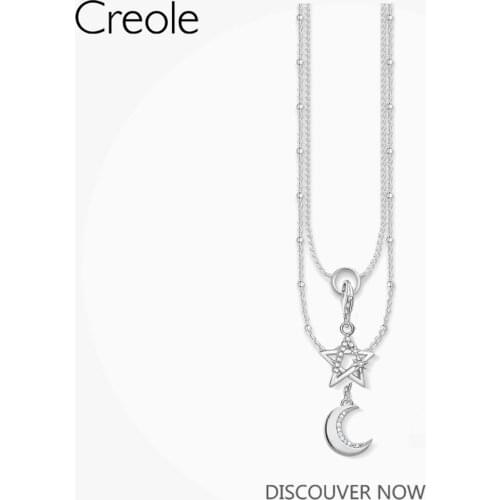 Charm Necklace Moon & Star 2021 New Fashion Jewelry 925 Sterling Silver Bijoux Trendy Romantic Gift Link Chain For Women Girls