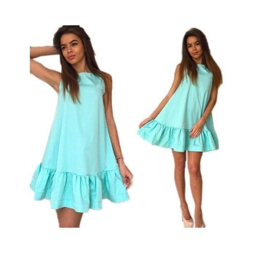 Summer Loose Woman Dress Sleeveless Female Vestido Loose European Style Casual Dresses for Woman